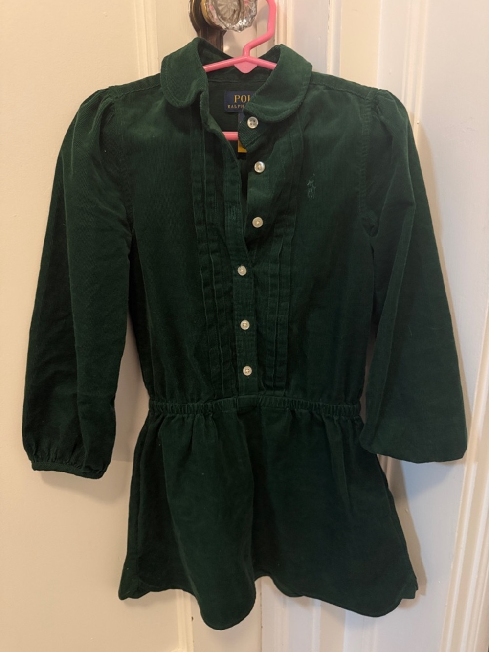 Polo by Ralph Lauren Dark Green Corduroy Button-Up Dress - Picture 1 of 4